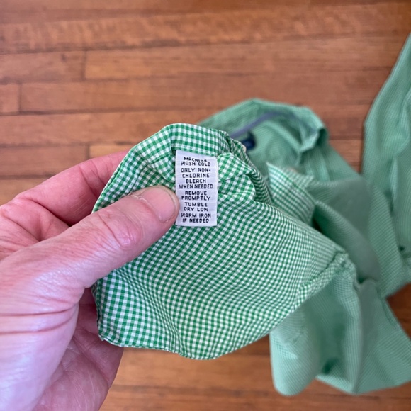 Ralph Lauren Button-Down Custom Fit Mens Small Green Squares Preppy - Picture 6 of 9
